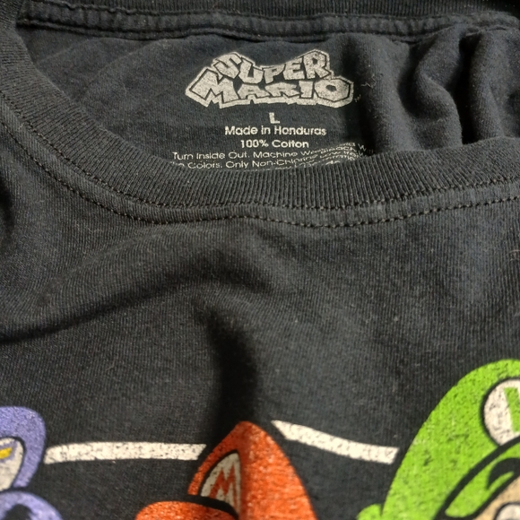 Super Mario Nintendo short sleeve crew neck graphic tee shirt, size lg, Color bl - Picture 3 of 7